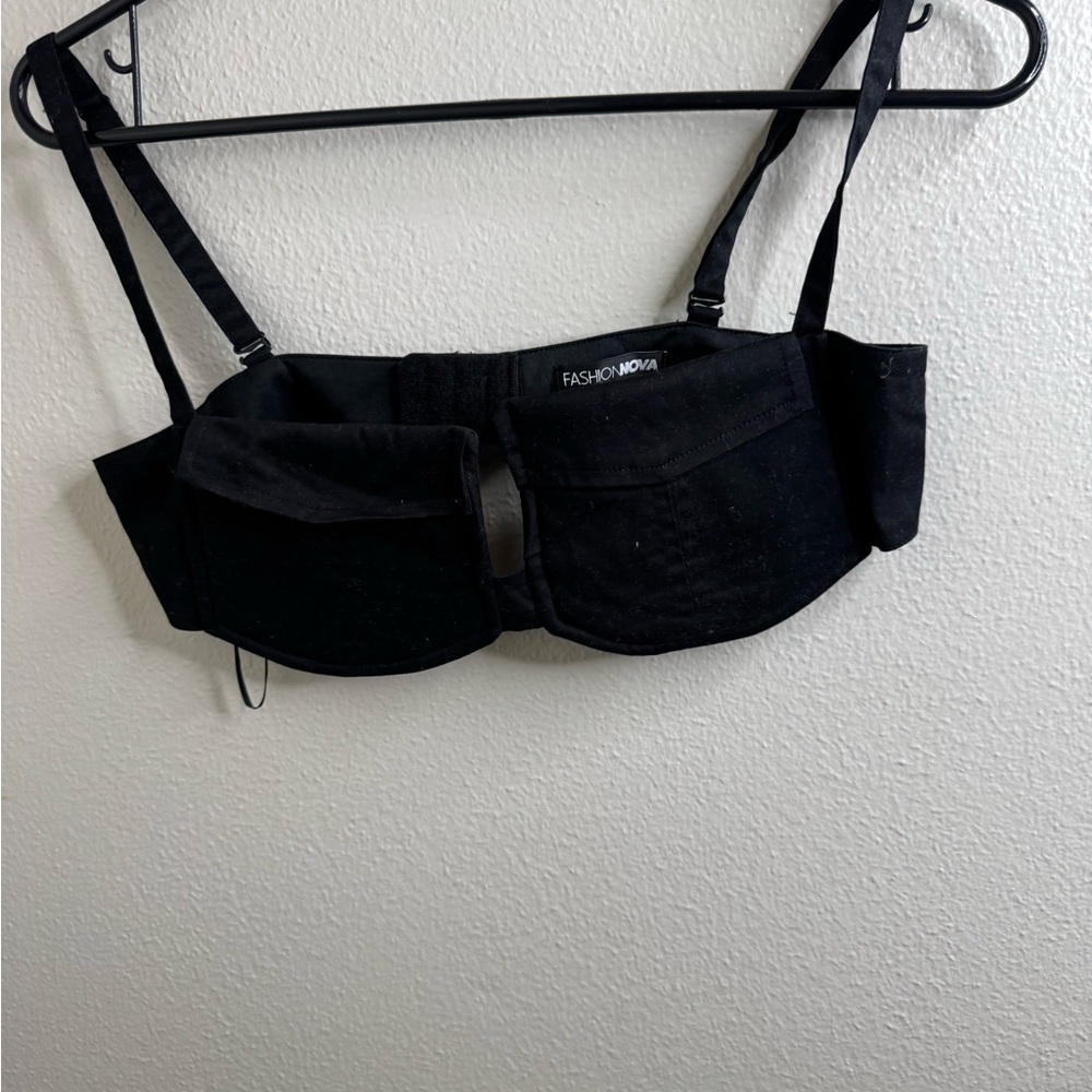 Fashion Nova Black Strapless Convertible Bustier Top
